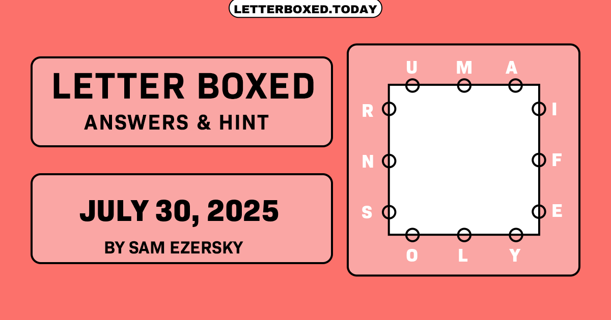 Letter Boxed July 30, 2025 Image