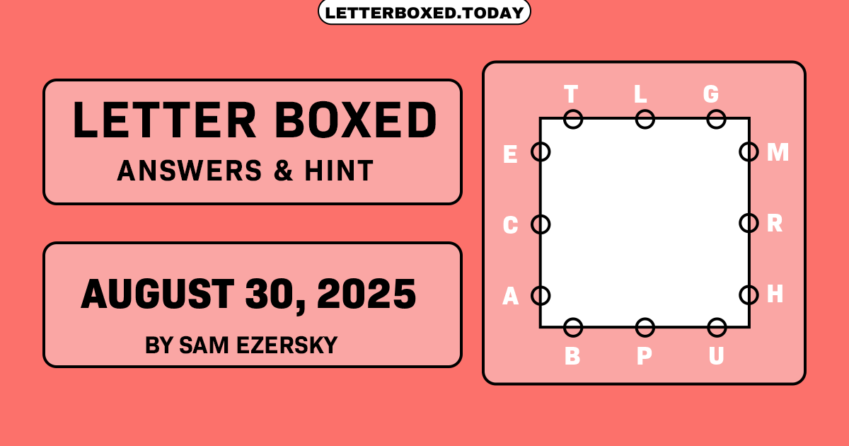 NYT Letter Boxed August 30, 2025 Answers