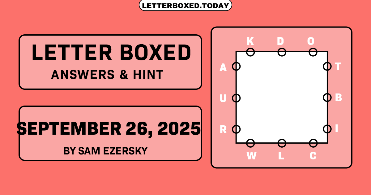 NYT Letter Boxed September 26, 2025 Answers