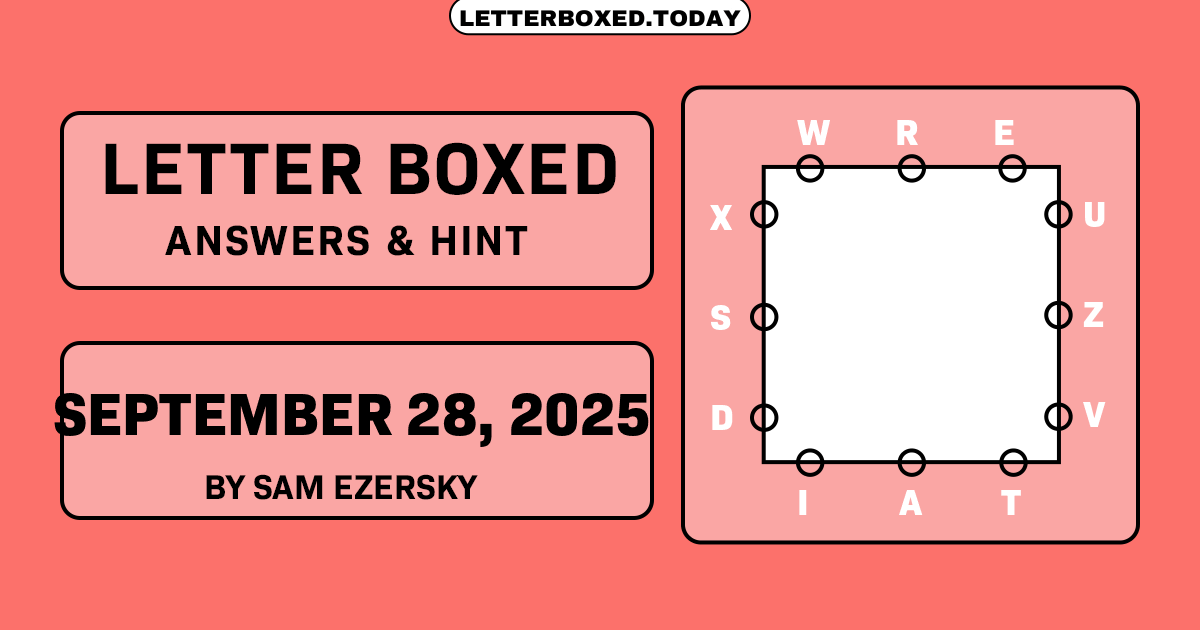 NYT Letter Boxed September 28, 2025 Answers