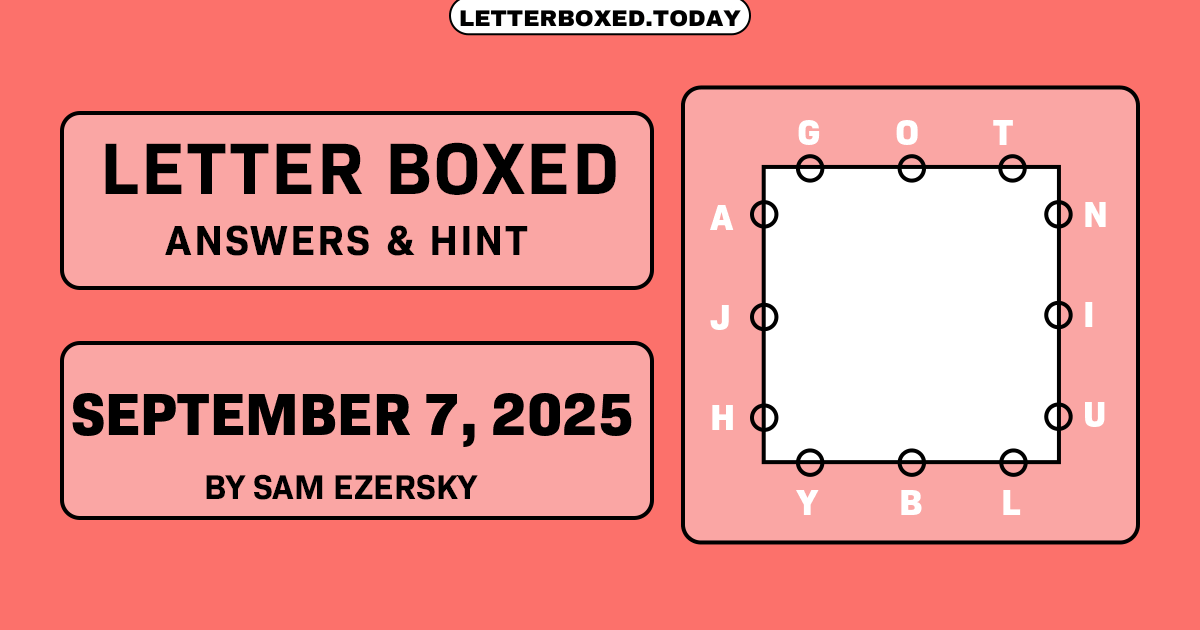 NYT Letter Boxed September 7, 2025 Answers