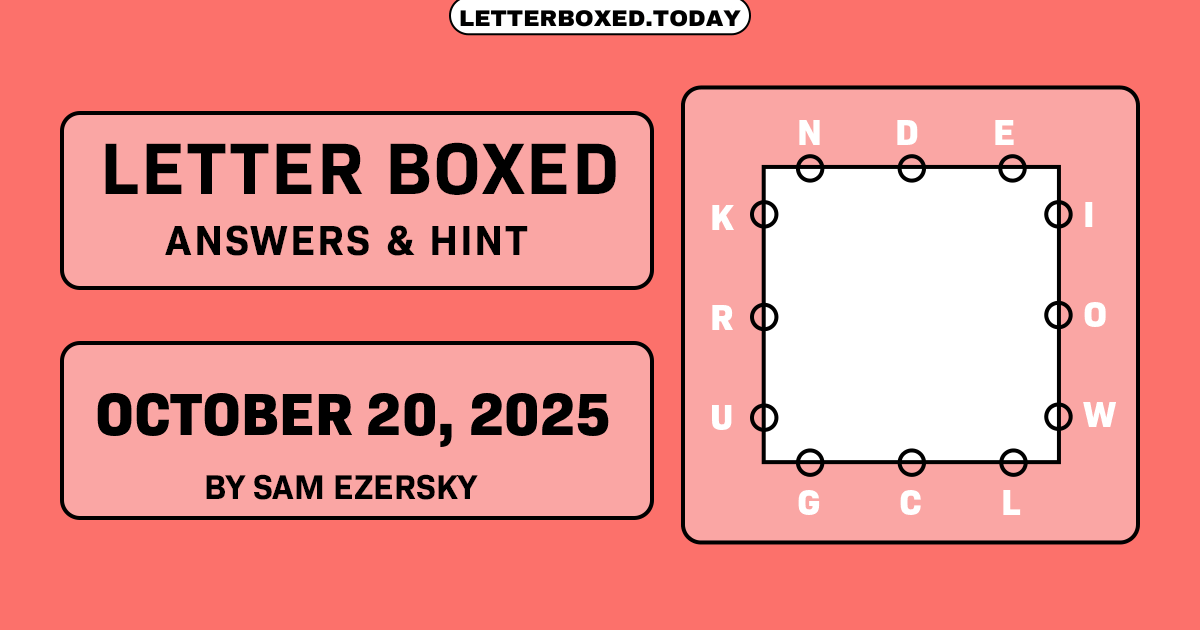 NYT Letter Boxed October 20, 2025 Answers