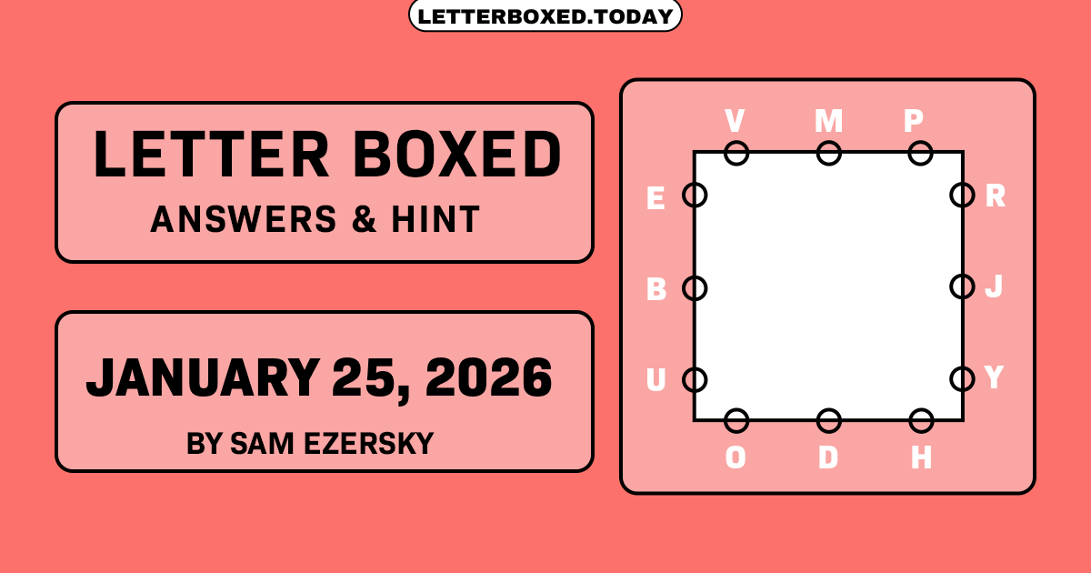 NYT Letter Boxed January 25, 2026 Answers