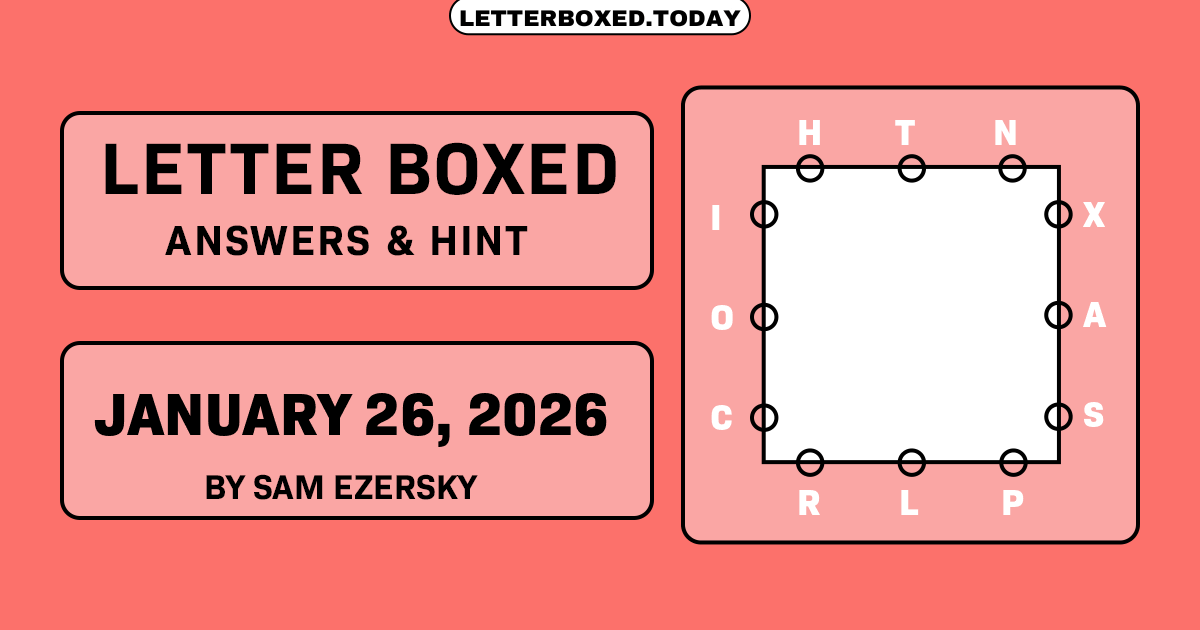 NYT Letter Boxed January 26, 2026 Answers