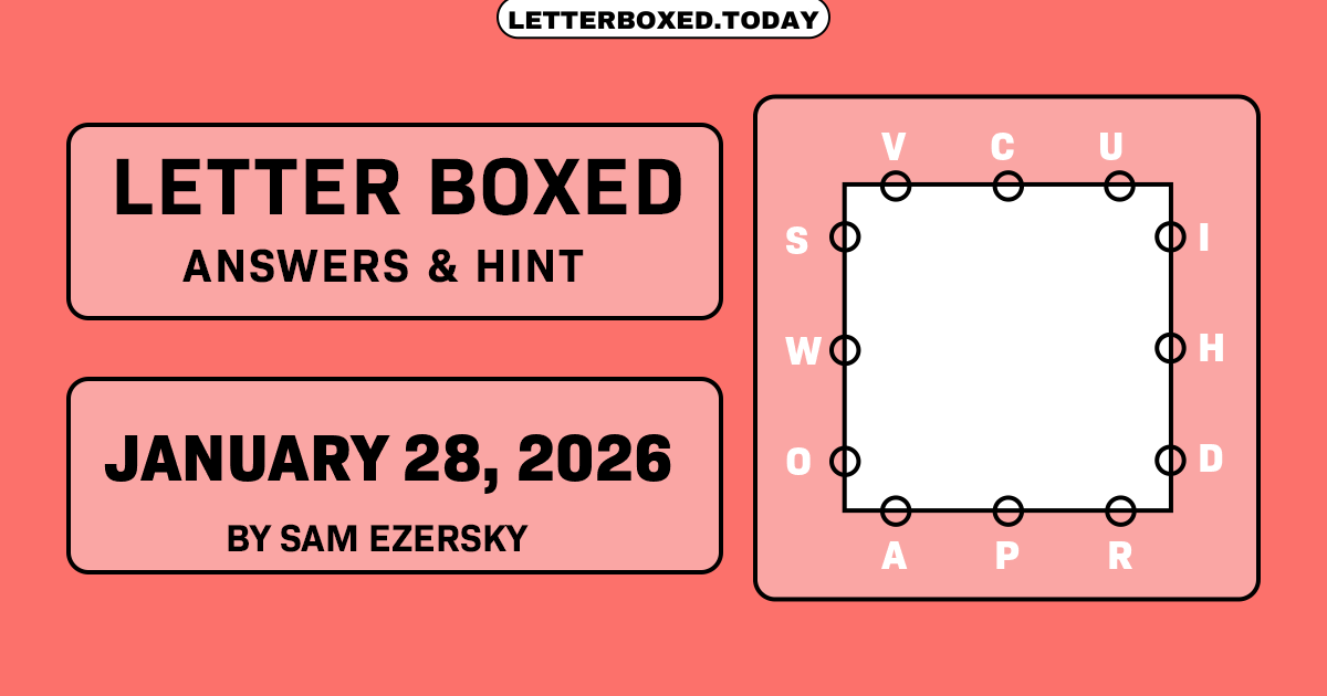 NYT Letter Boxed January 28, 2026 Answers